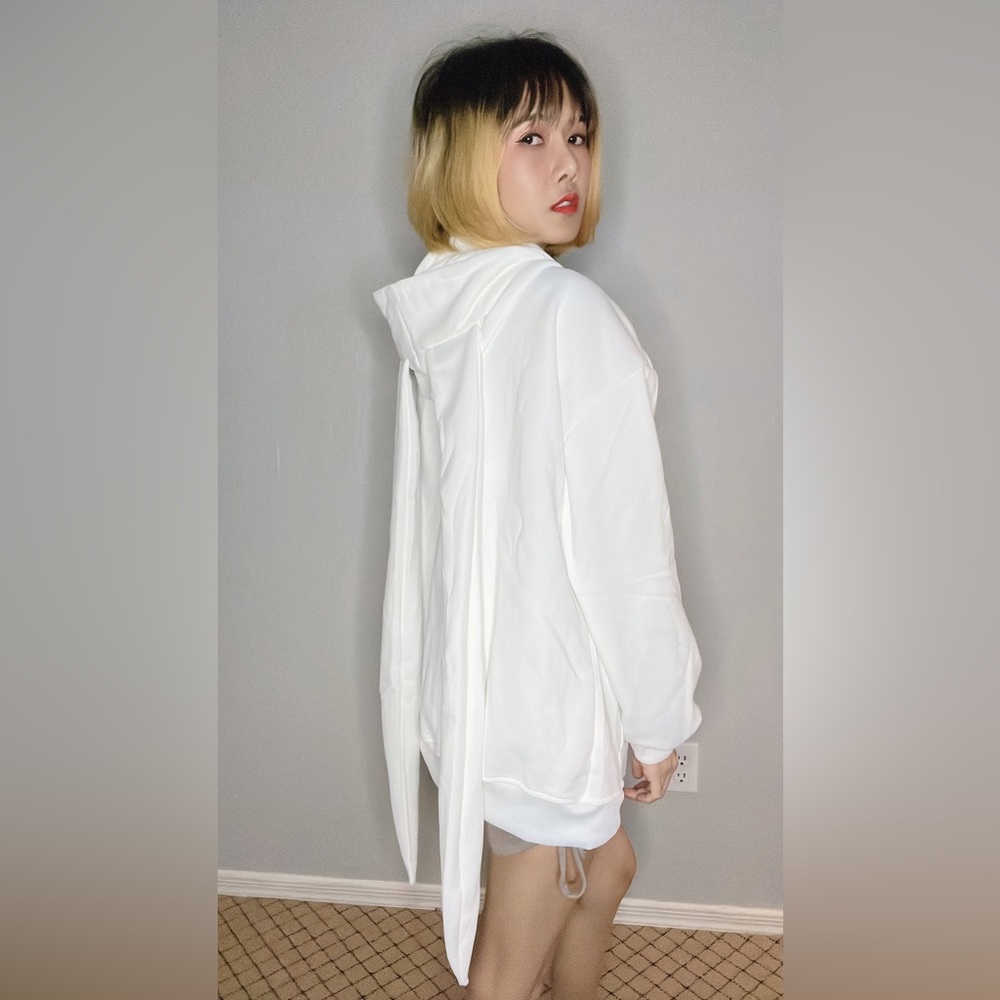 BRAND NEW white sweater with rabbit ears